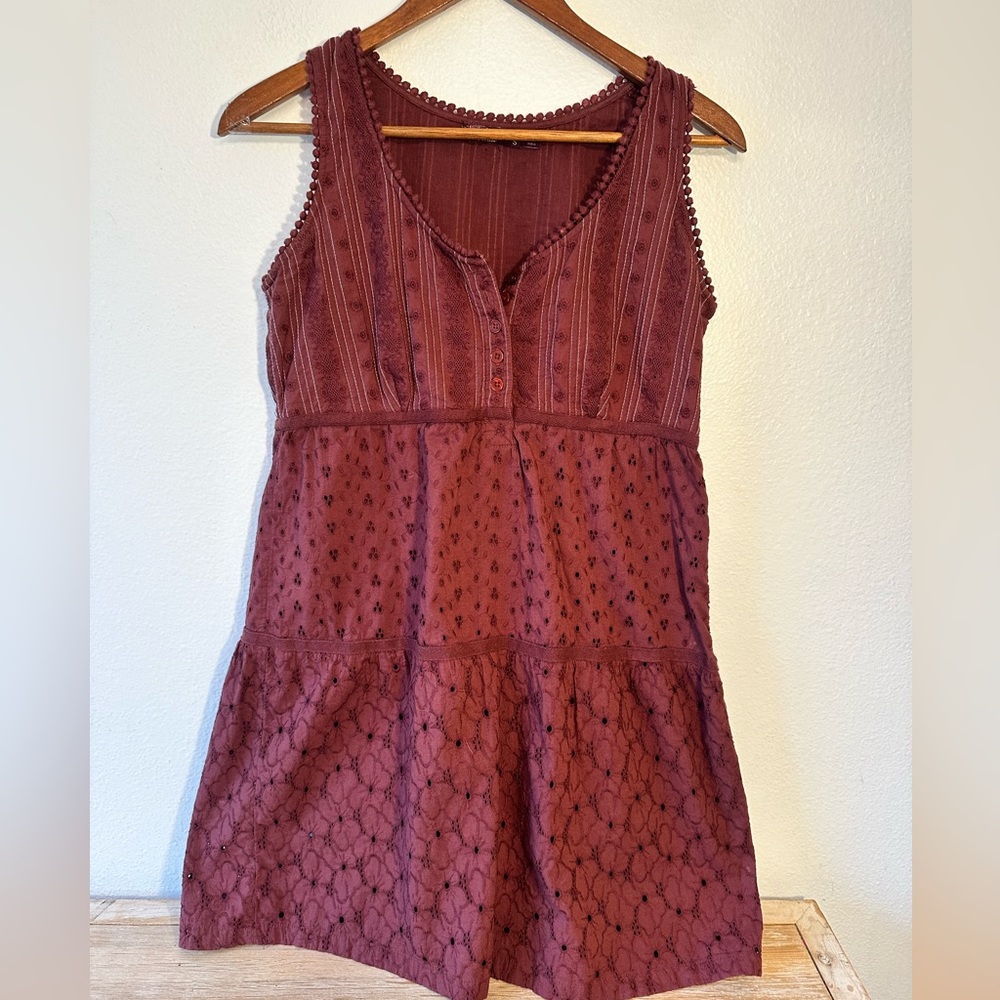 Prana Brown Eyelet Dress Size Small